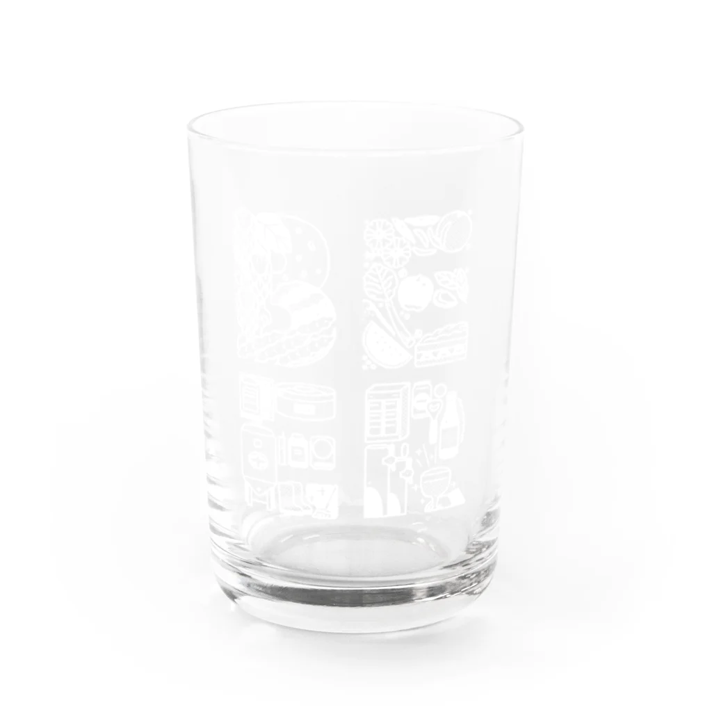 TOAのビールのグッズのBEER 飾り文字グラス（白） Water Glass :front