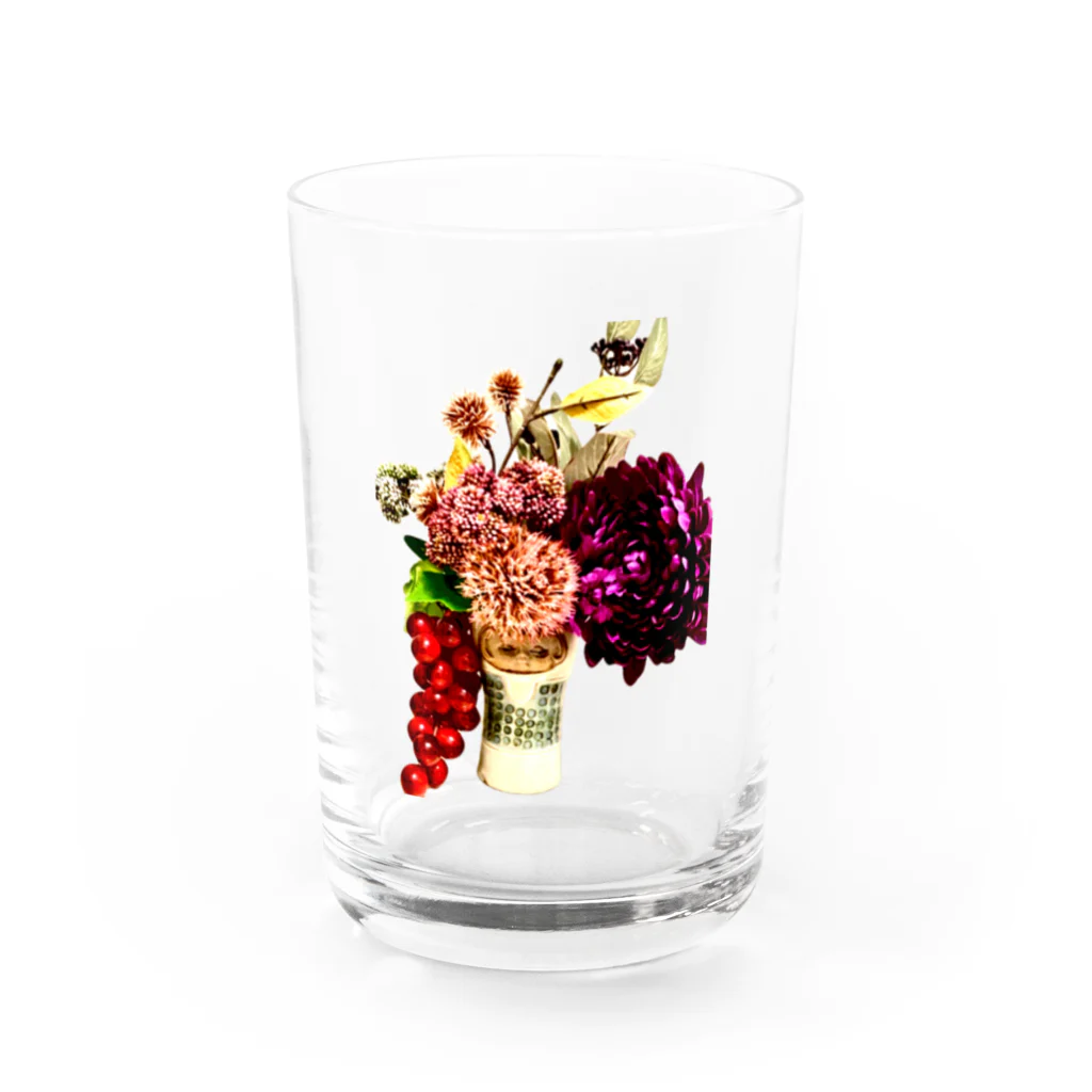 お味噌ちゃん👺LINEスタンプもの壺と花 グラス前面