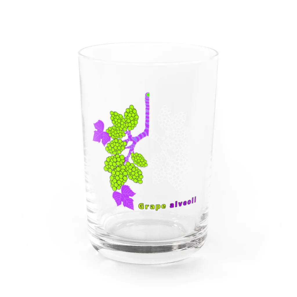 momolove の葡萄な肺胞(白色バージョン) Water Glass :front