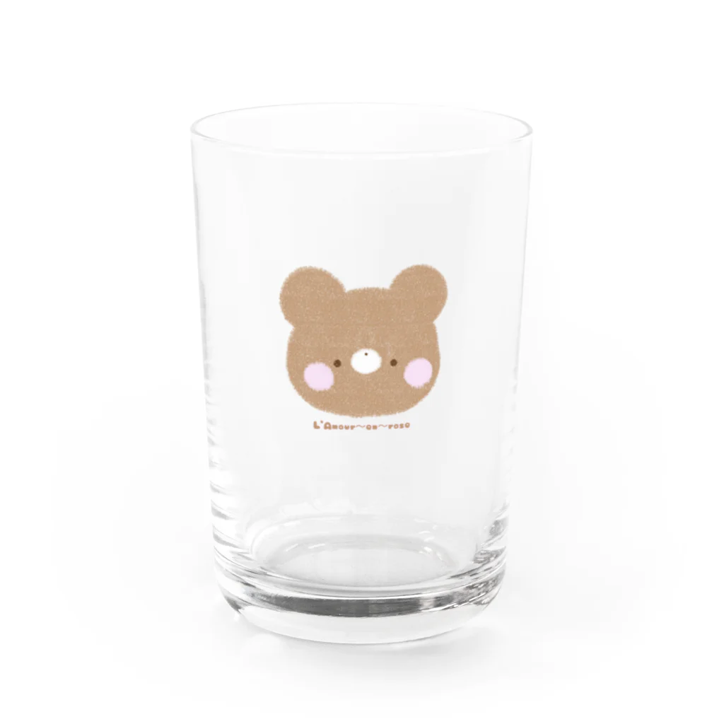 taka💚チョコミン党&猫のほわほわたかくま Water Glass :front