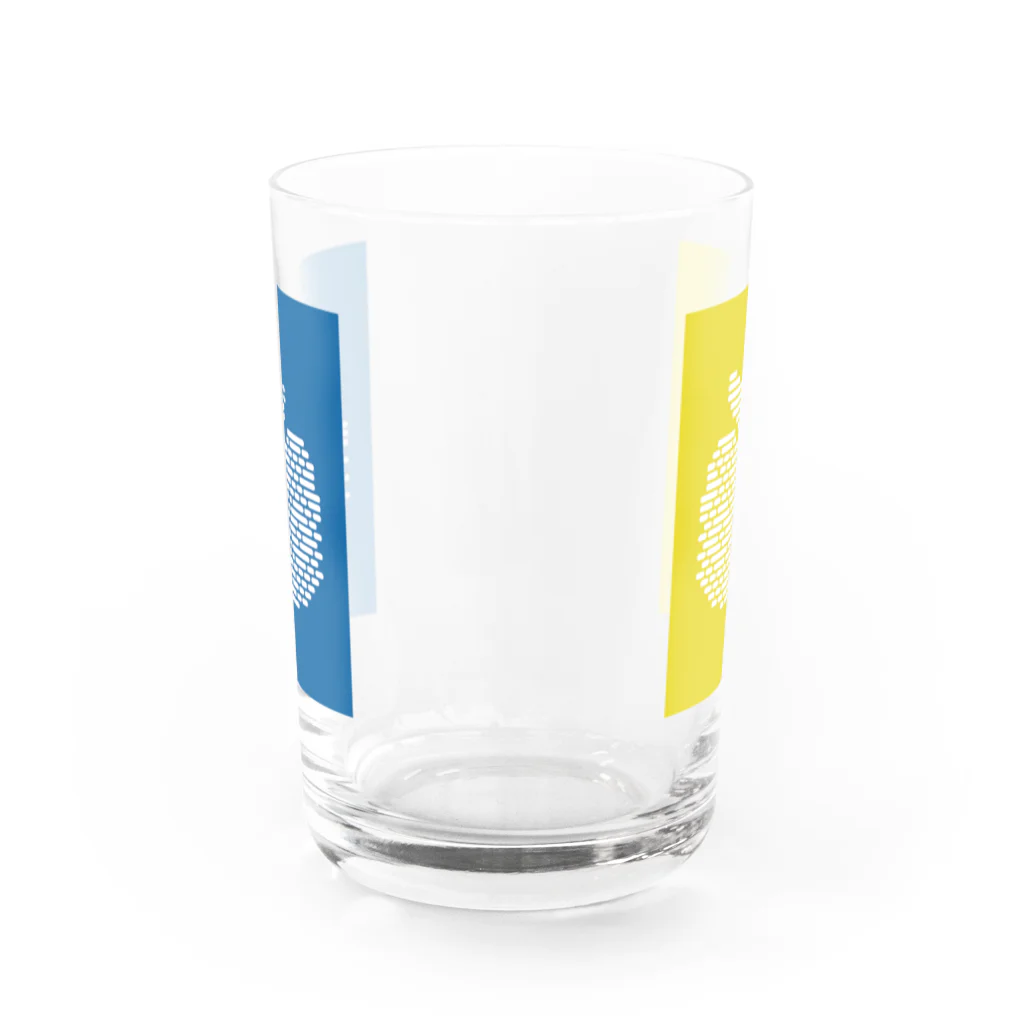 工房 クレーンの【こぎんリンゴ】シンプルなりんご Ι 黄青 Water Glass :front