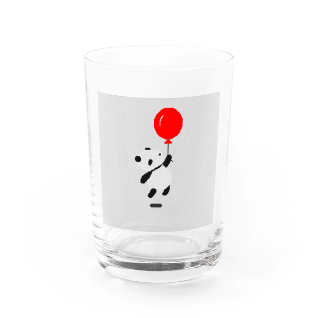 todoyome🐼のドット絵　パンダと風船　 Water Glass :front