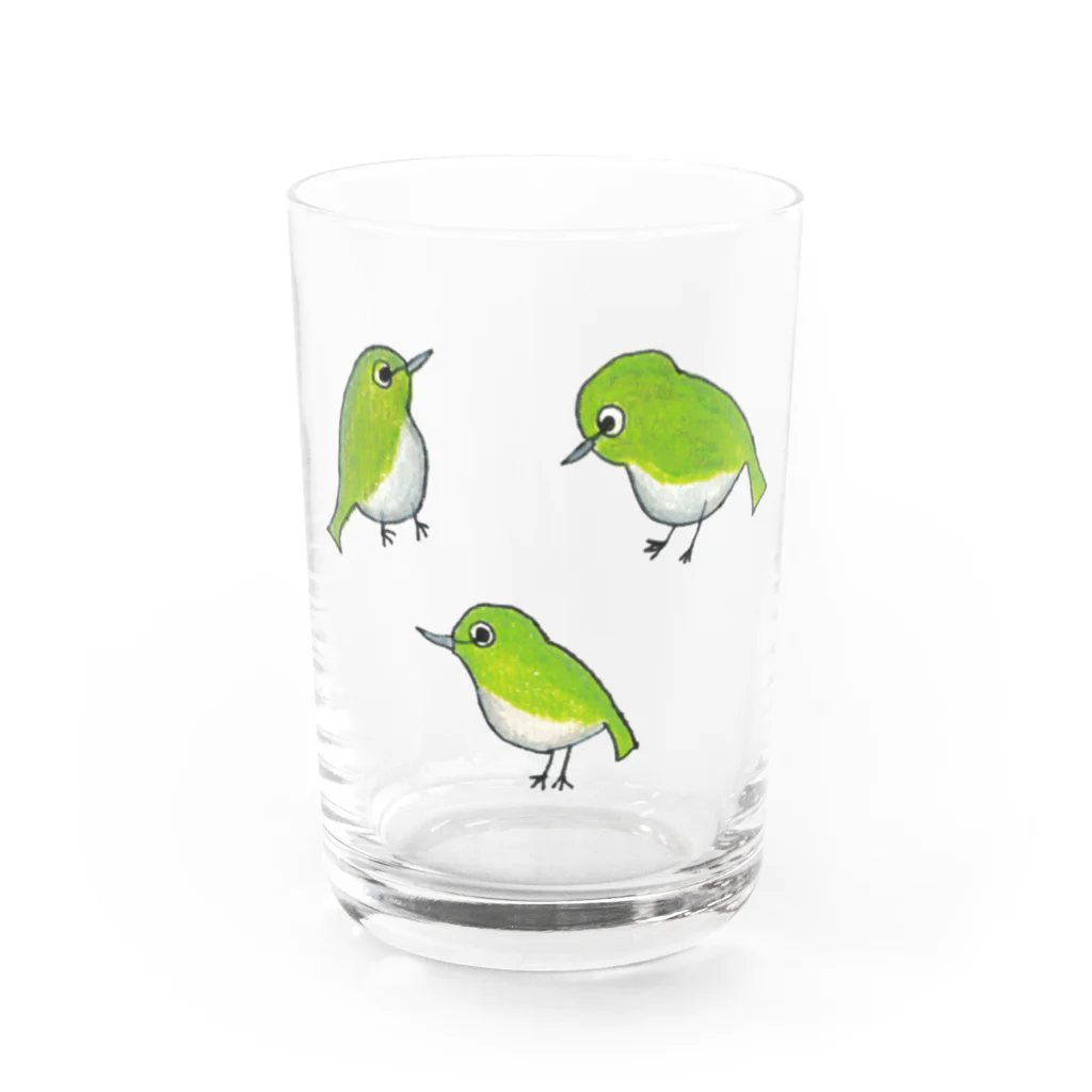 森図鑑の[森図鑑] いろいろメジロ Water Glass :front