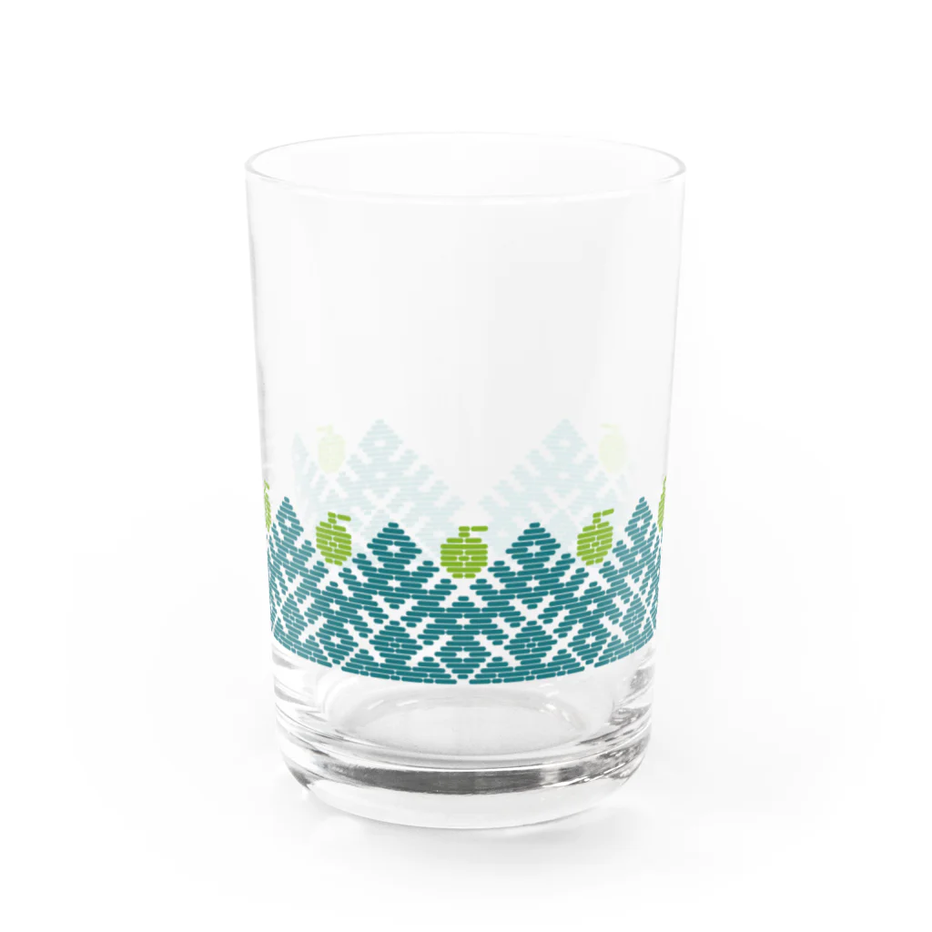 工房 クレーンの【リンゴの森】北欧レトロなこぎんグラス l 王林 Water Glass :front