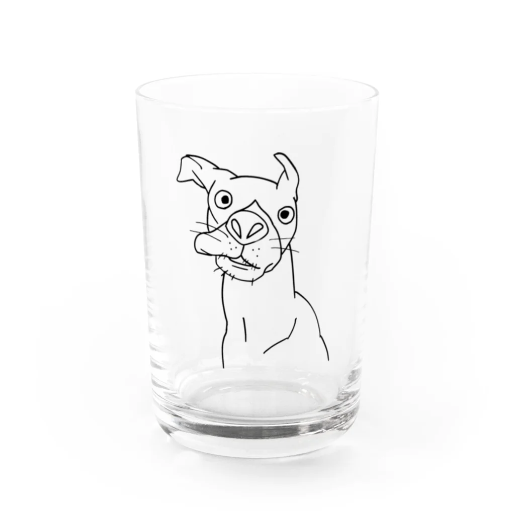 イノカ・ワイガワの重力に負けるモモ　飼い主の絵 Water Glass :front