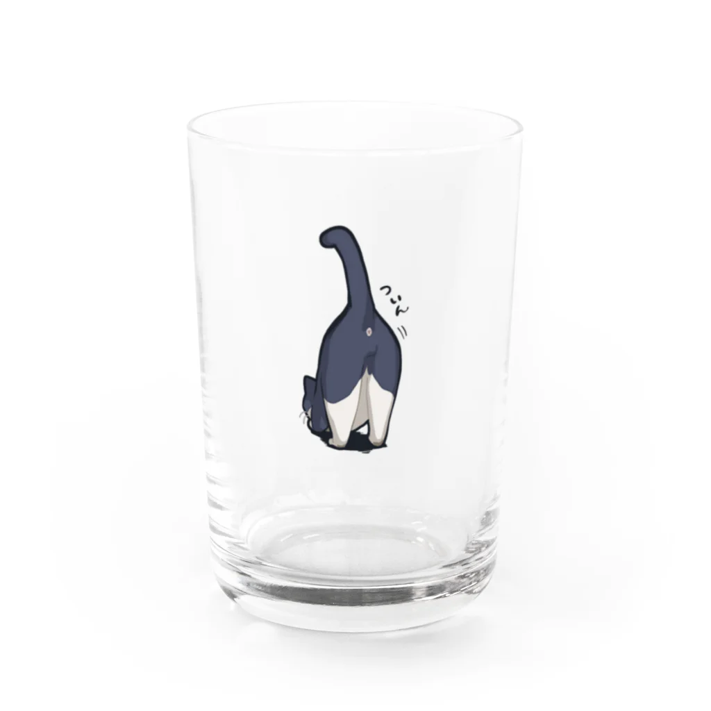 寂しんぐのはちわれねこ(おしりついん) Water Glass :front