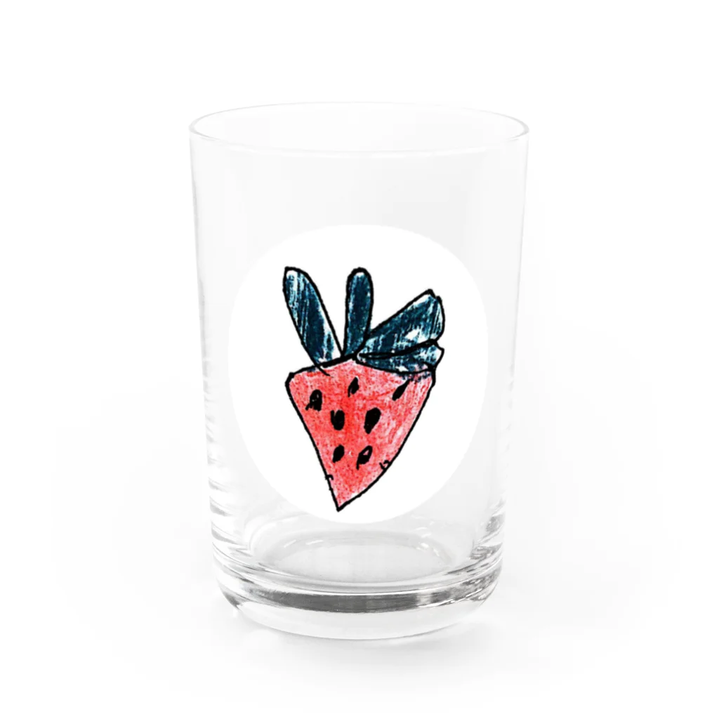 ねこイチゴのお店のいちご（一粒） Water Glass :front