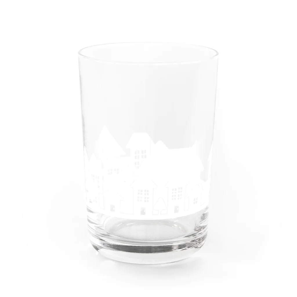 こまち子の白い町の影グラス Water Glass :front