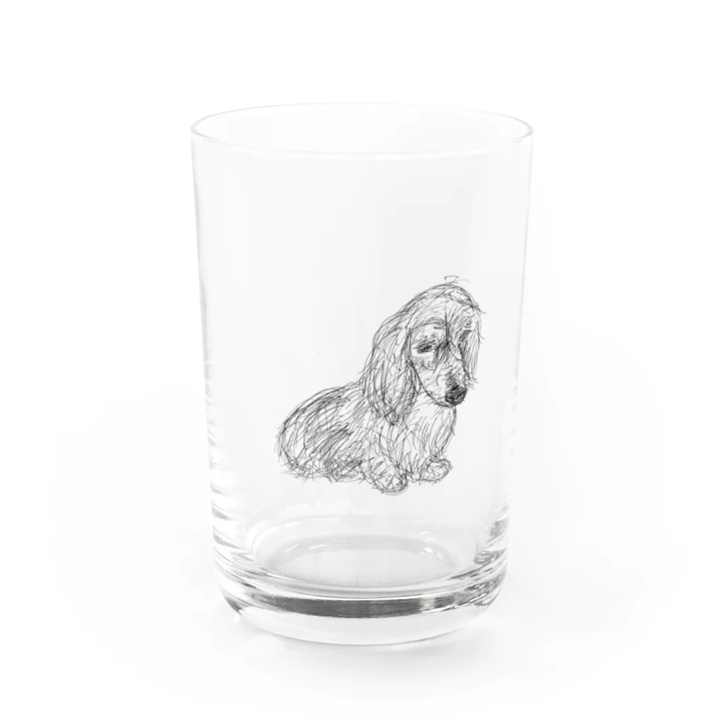 BALLPOINTのミニチュアダックスフンドちゃん Water Glass :front