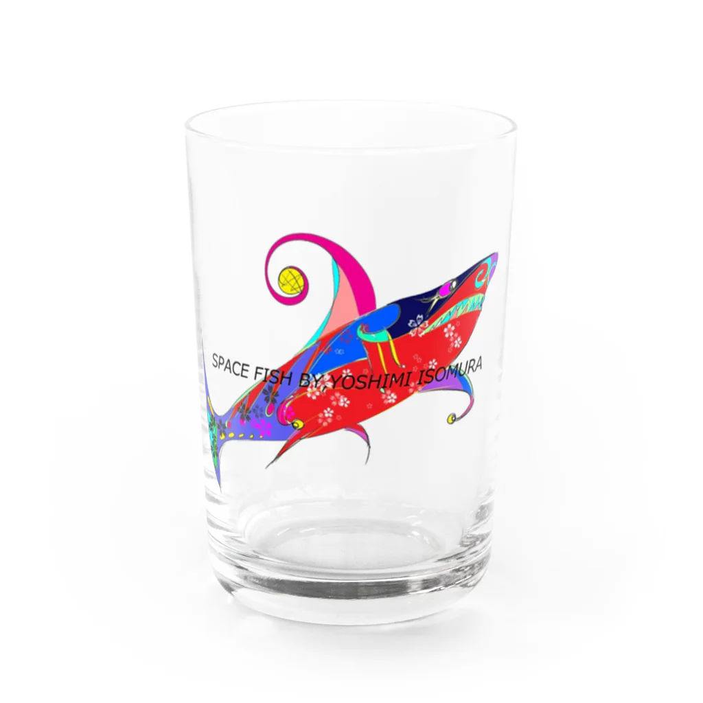 ZORUMEKIA あぞじぃーからの（zorumekia369）の磯村佳美のspace fish宇宙魚 Water Glass :front