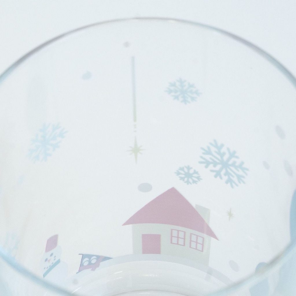 筆文字かふぇの雪だるま Water Glass :inside