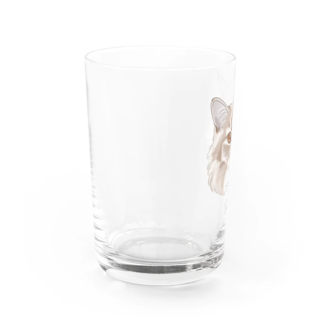 みきぞーん｜保護猫 ミッキー画伯と肉球とおともだちのyuzu Water Glass :left