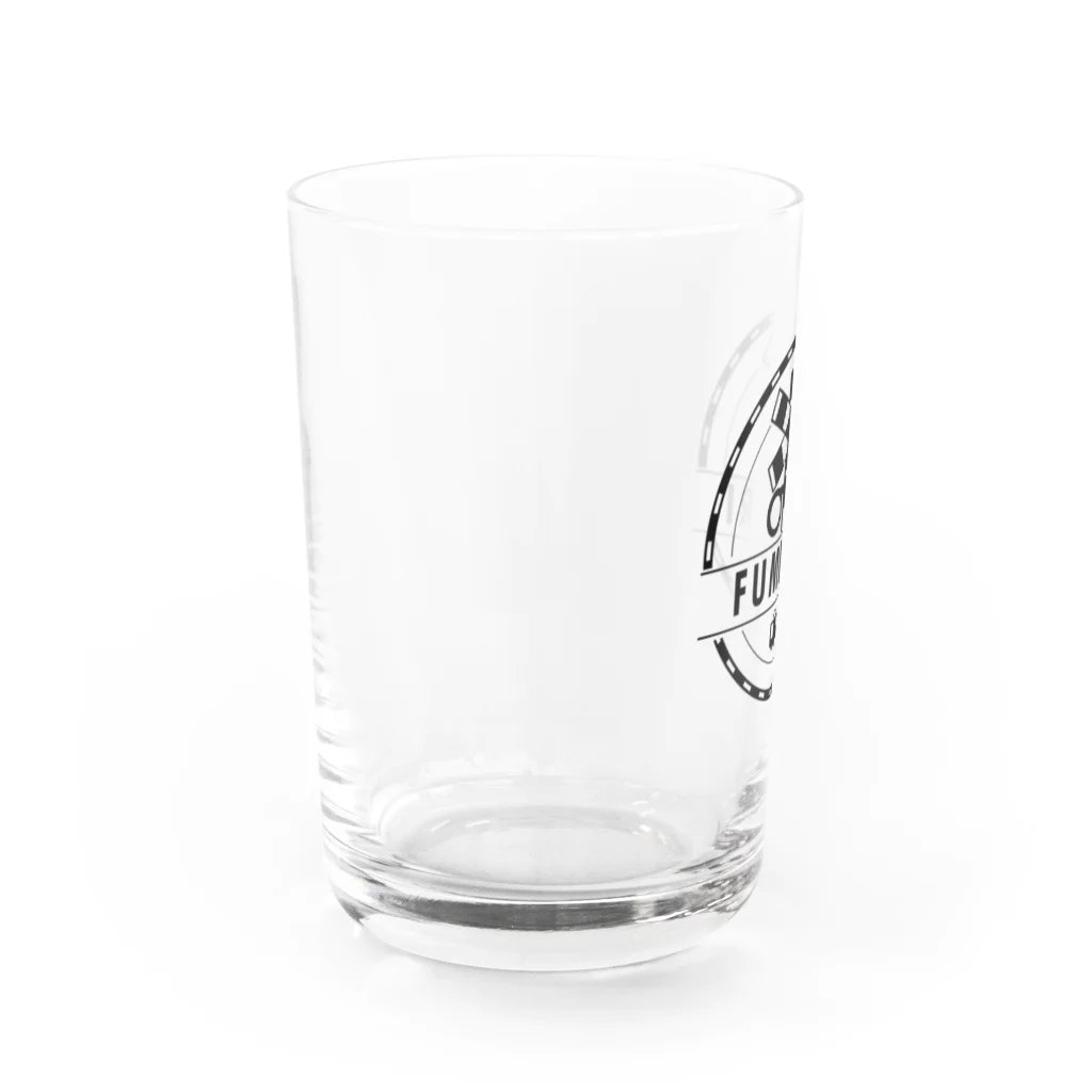 ふみきりグッズSHOPのロゴ風ふみきり【名入れ可】デザイン① Water Glass :left