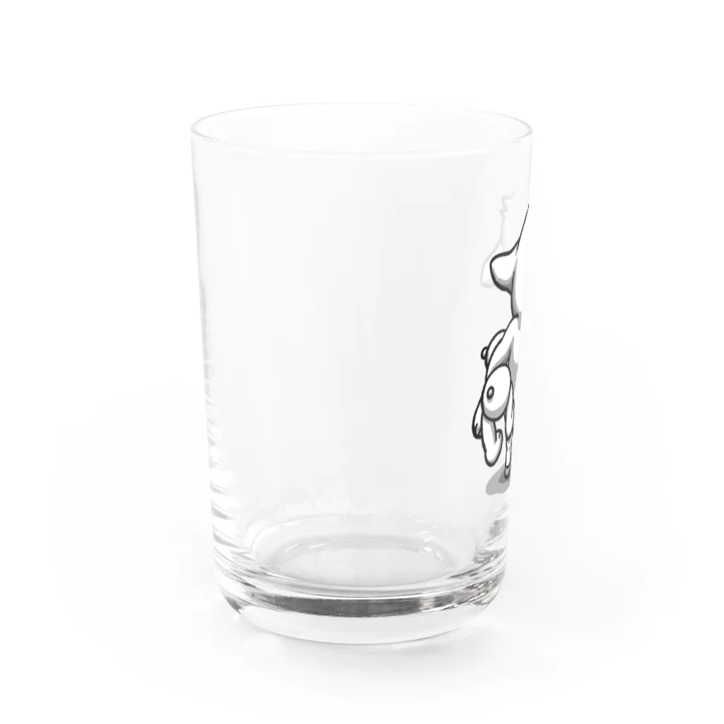 mei-channel SUZURI店のメイとトト　（モノクロ） Water Glass :left