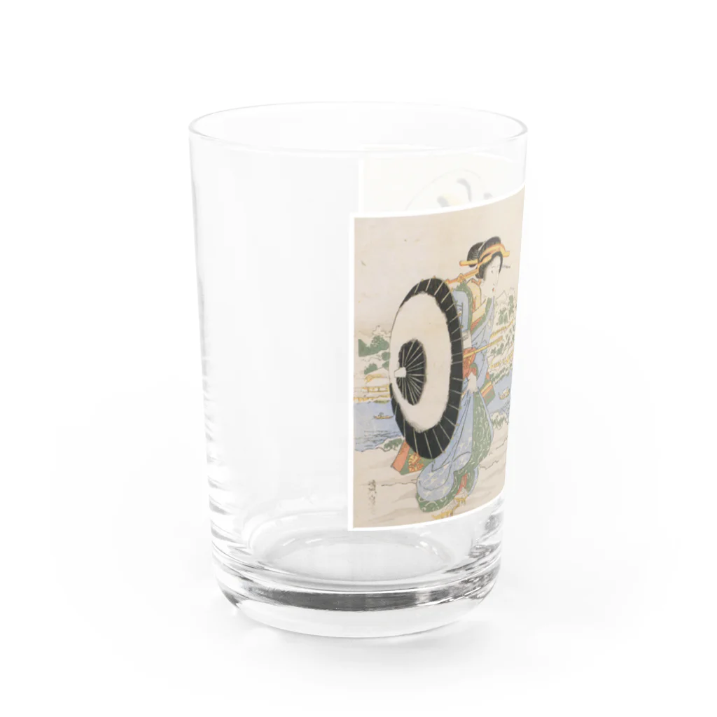 寿めでたや(ukiyoe)のUKIYOE渓斎英泉隅田川畔雪中二美人 Water Glass :left