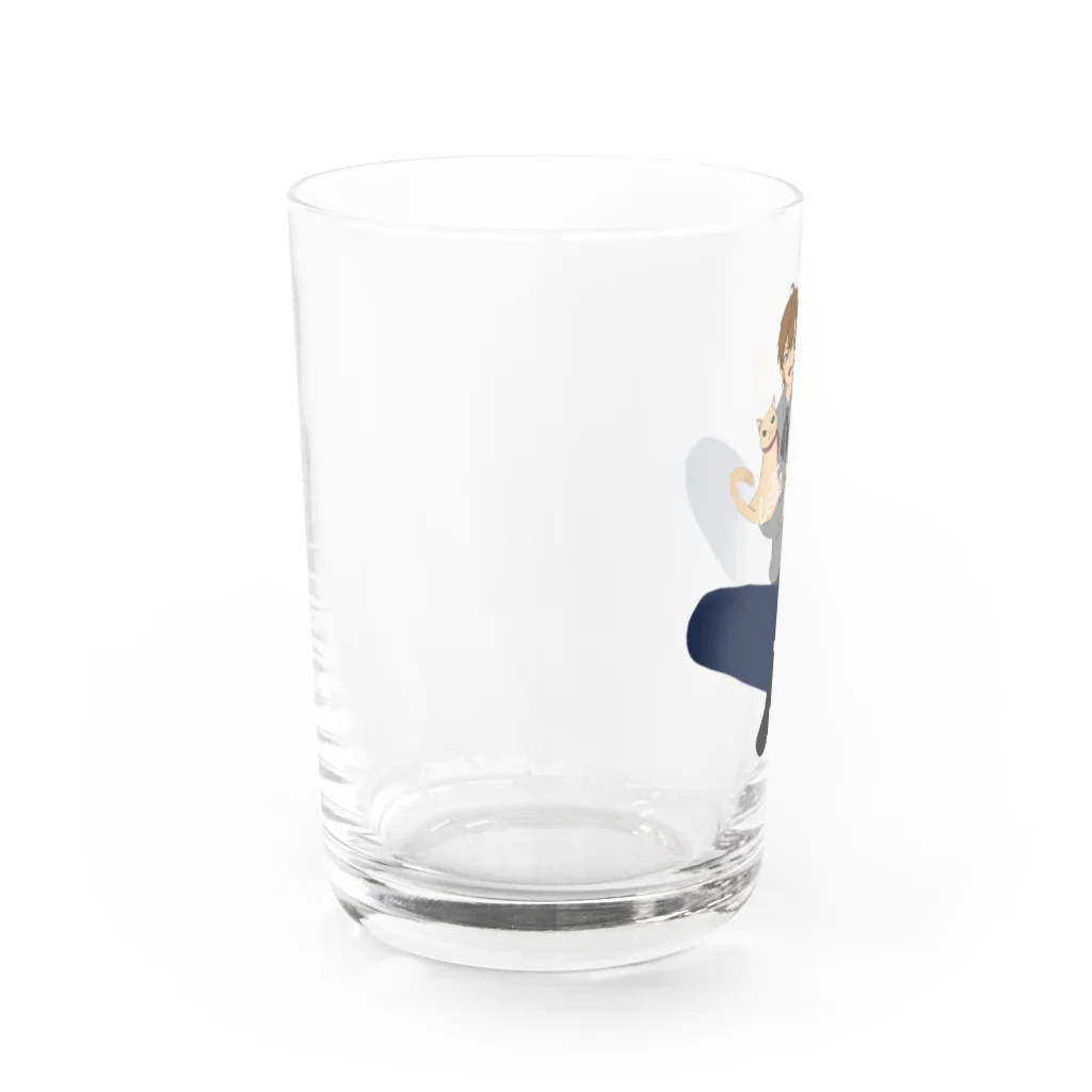 Le Chat Mignonne ル・シャ・ミニョンヌのラテとポテの可愛いイラストがTシャツや小物になりました！ Water Glass :left