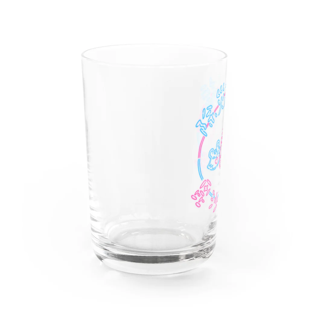 弟子某甲(でしむこ)のネオンびしゃもんさん&とらちゃん(淡色ベース用) Water Glass :left