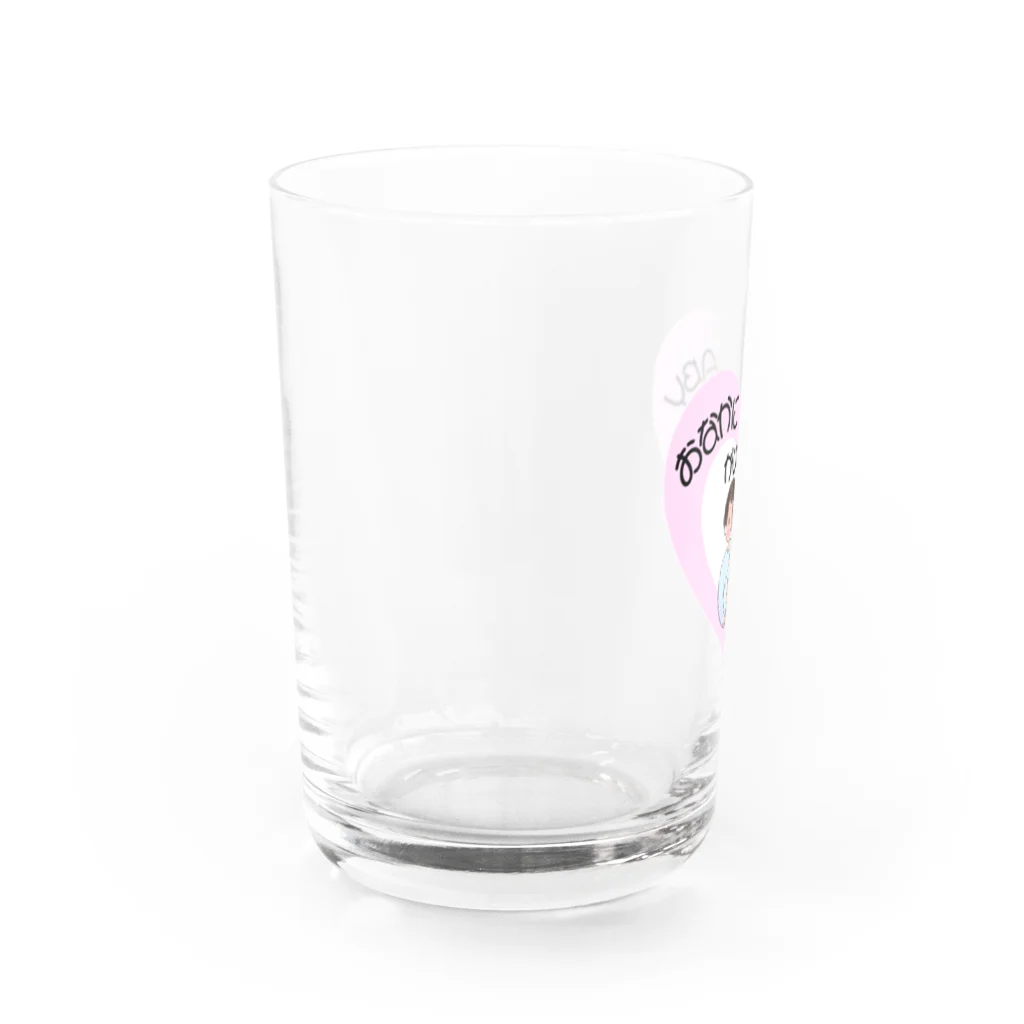 May you be happyのお腹にBABYがいます Water Glass :left