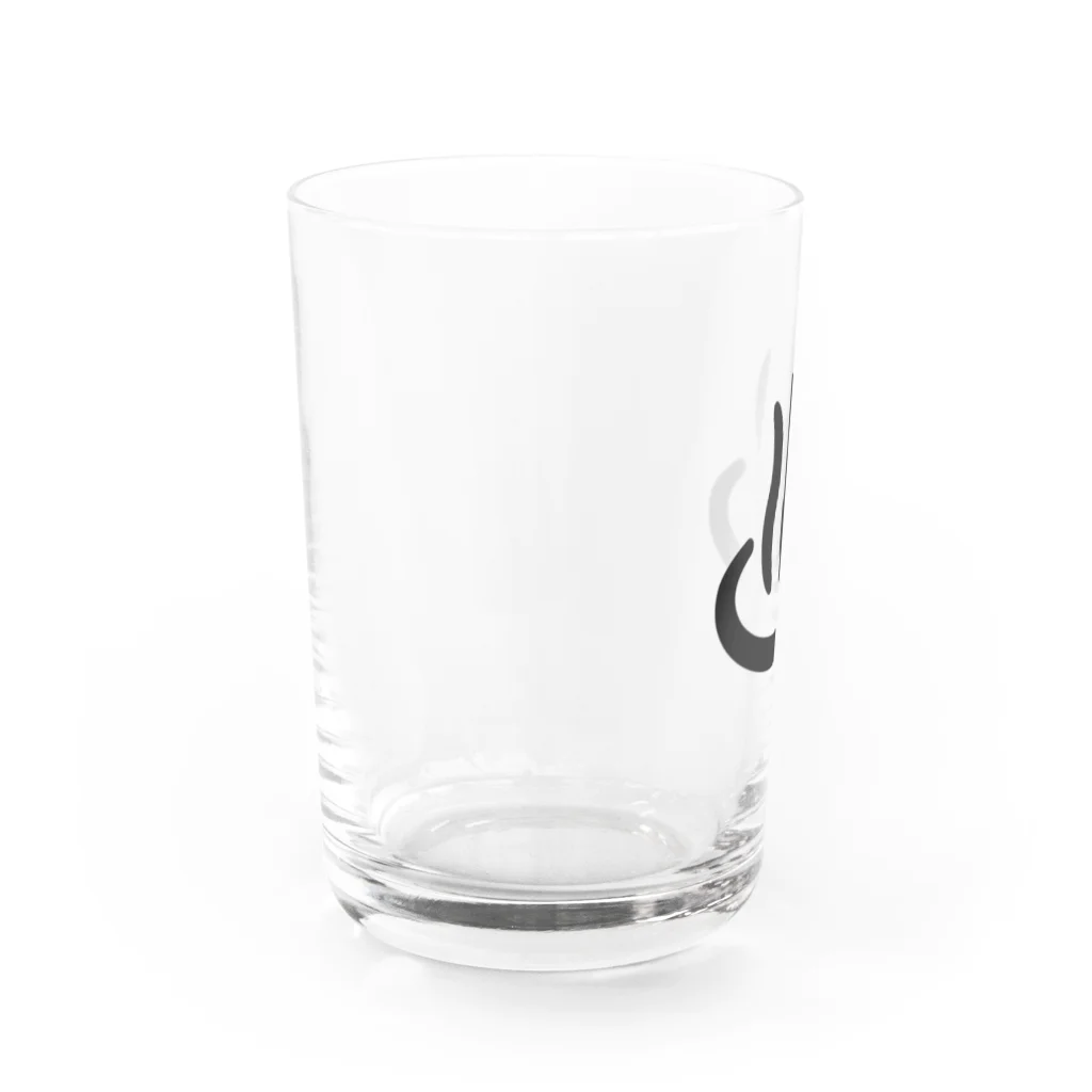 温泉グッズ@ブーさんとキリンの生活の温泉マーク(黒) Water Glass :left