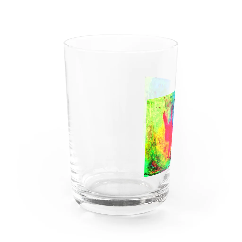 美続千晴の森の中ではしゃぐうさぎ Water Glass :left