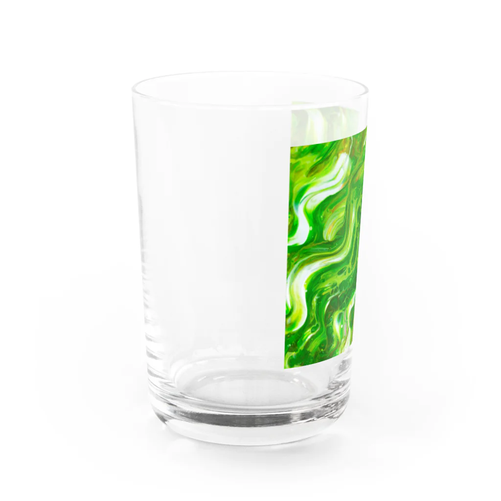 luontoiroのウェーブ　緑 Water Glass :left