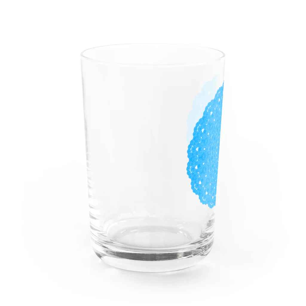 ひまわりの雪の華④アクアブルー Water Glass :left