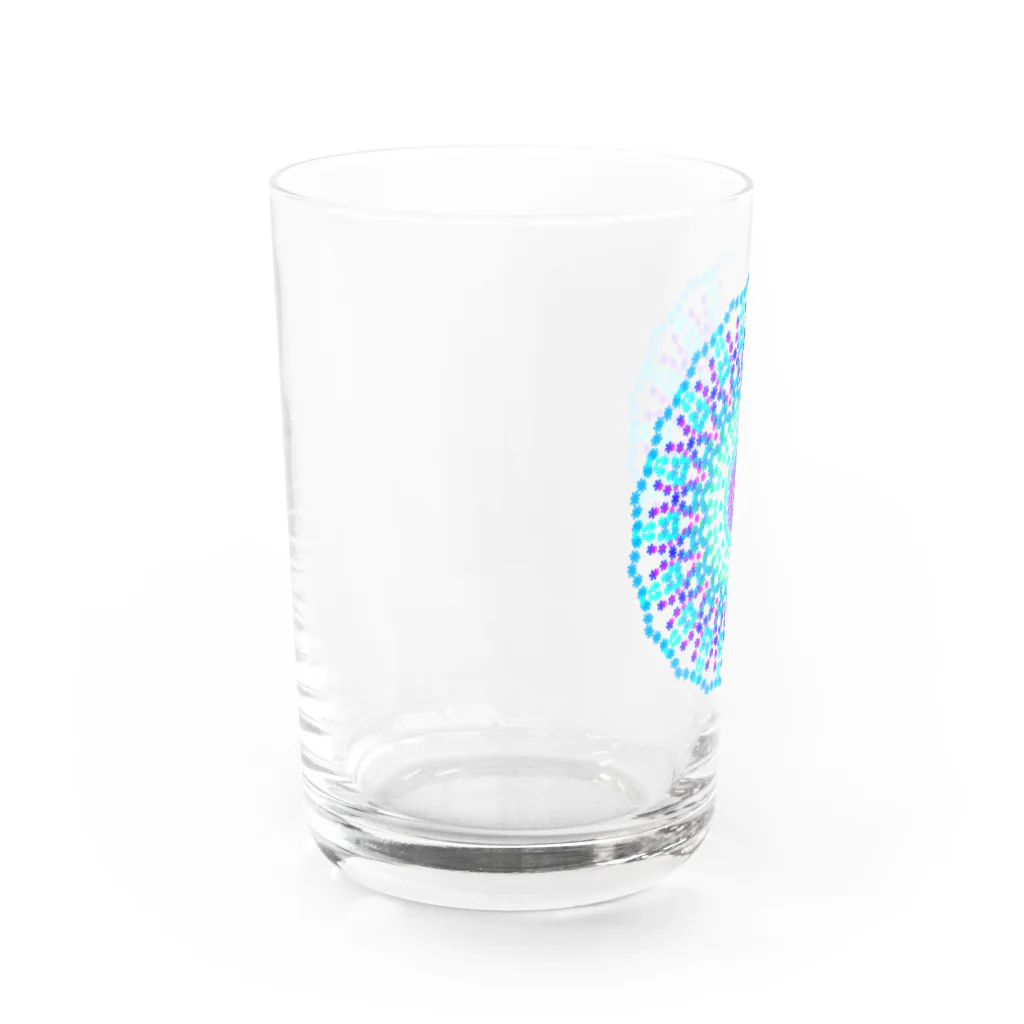 ひまわりの雪の華⑤アクアブルー Water Glass :left