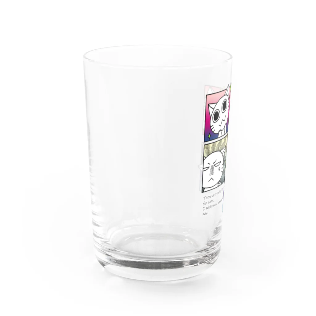 ばんちゃ🐱にゃんこ恩返しショップの喜怒哀楽のにゃんこ Water Glass :left