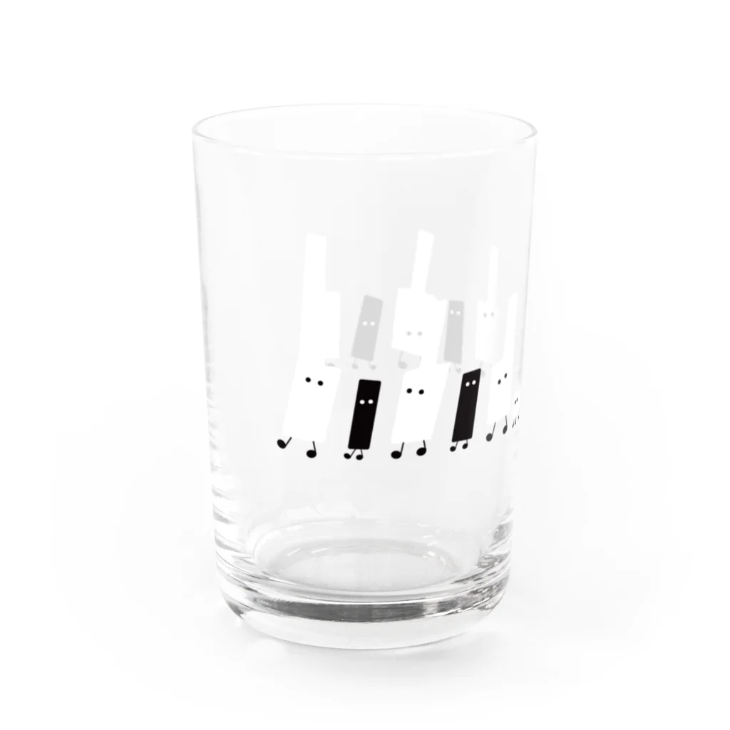 ねこやにわとりやのWALKING PIANO Water Glass :left