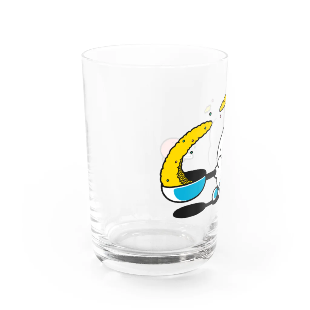 ぷりぷりうちゅうじんとぽこチャの店のチャーハンとぷりぷりうちゅうじん Water Glass :left