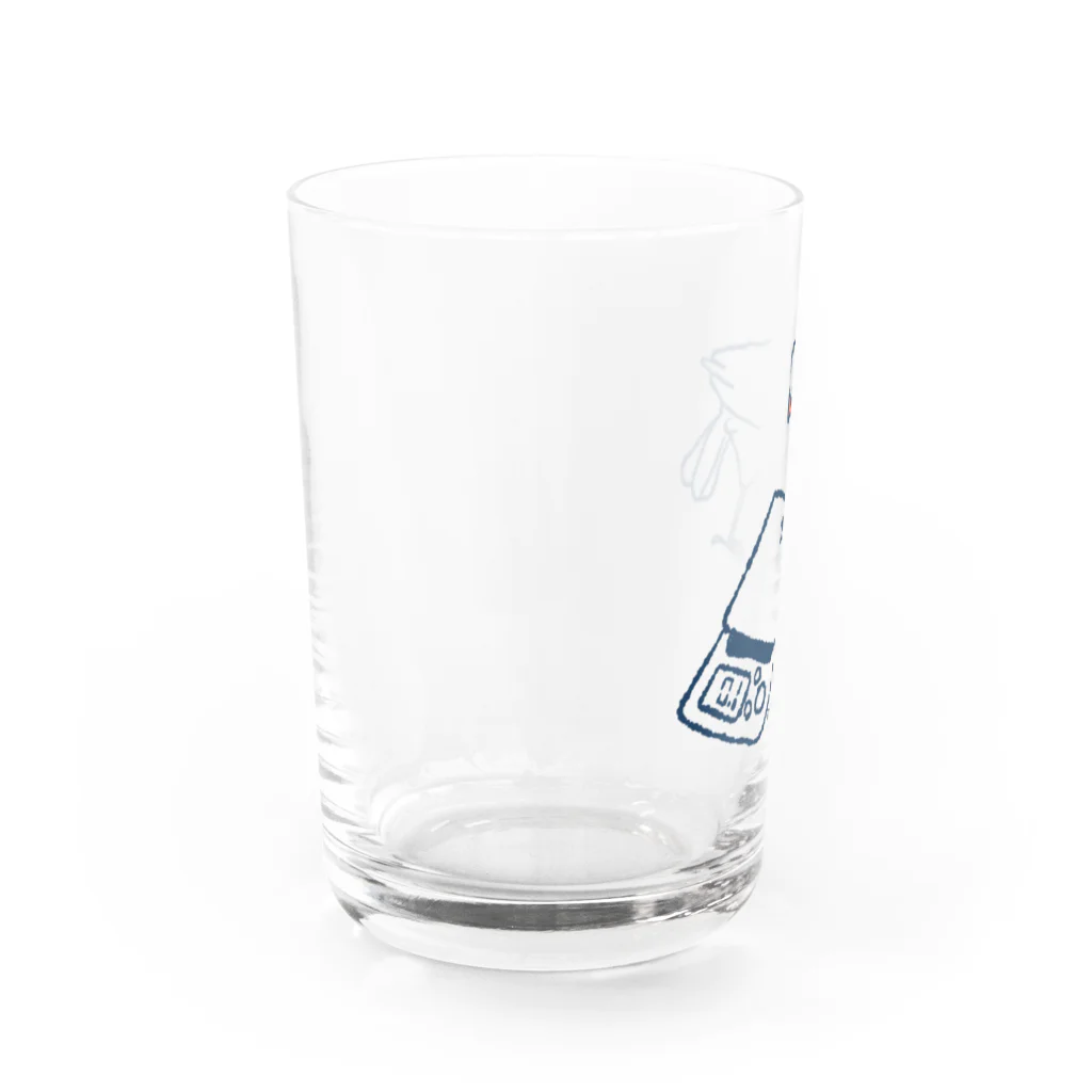 オズマジョの恐る恐る（白文鳥） Water Glass :left