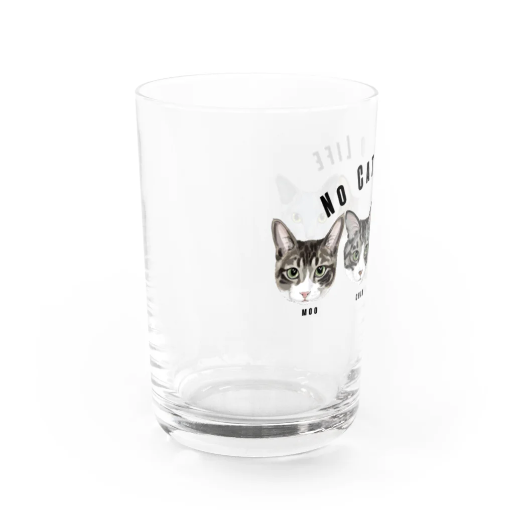 みきぞーん｜保護猫 ミッキー画伯と肉球とおともだちのmoo& chah & guri & ari  Water Glass :left