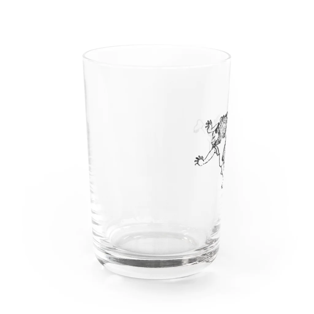 猫の浮世絵・草紙の逃げ惑うとら Water Glass :left