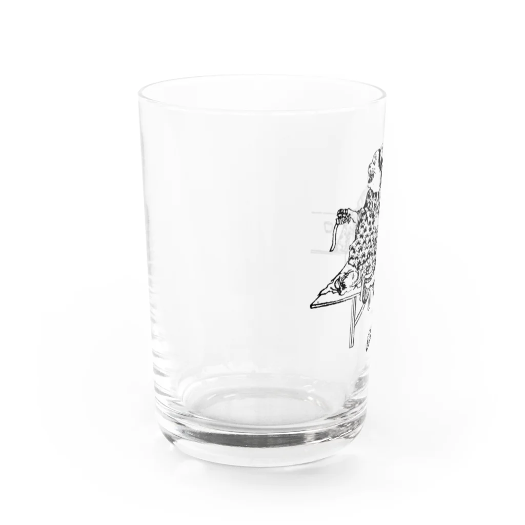 猫の浮世絵・草紙の金銀の鈴を見せるぺけ Water Glass :left