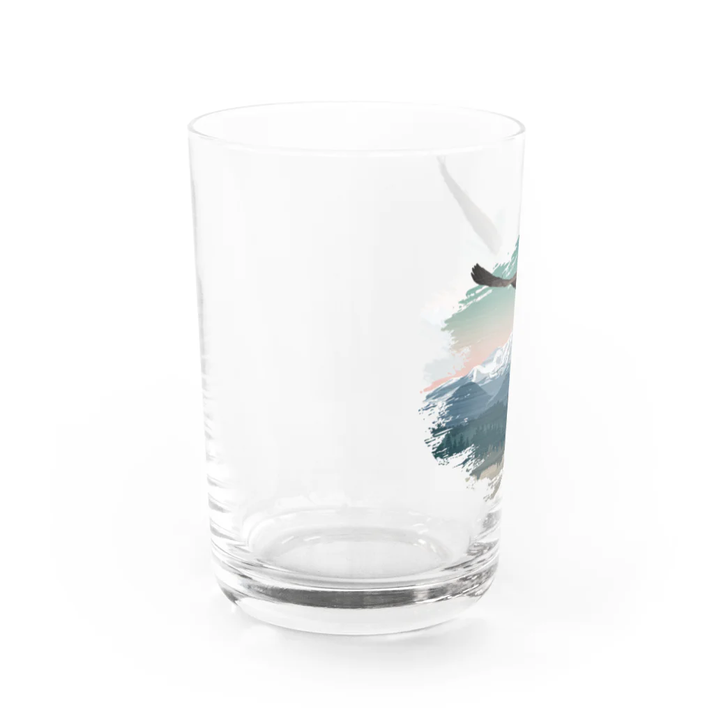 雁花工房（寄付アイテム販売中です）の栗駒山とシジュウカラガン（寄付付き） Water Glass :left