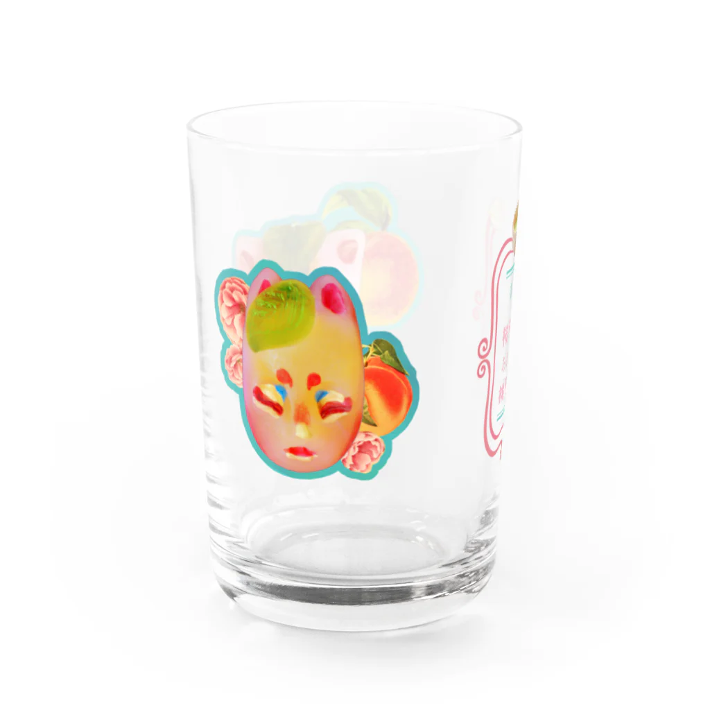 ★枠星屋★の茶屋 桜源郷あるいは桃源郷 (招き猫＆お狐さま) Water Glass :left