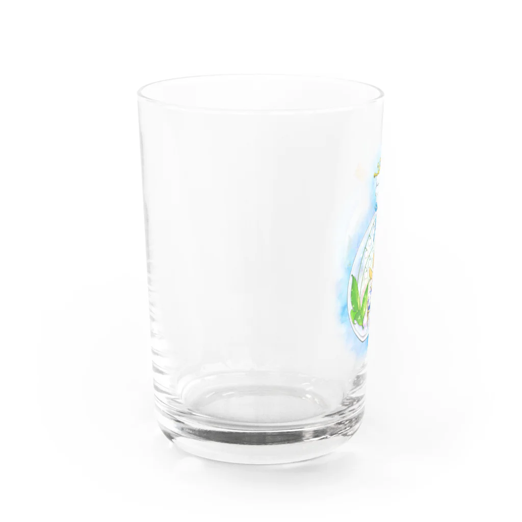 ハーバリウム　すずらんのすずらんとワンコ　ブルー Water Glass :left