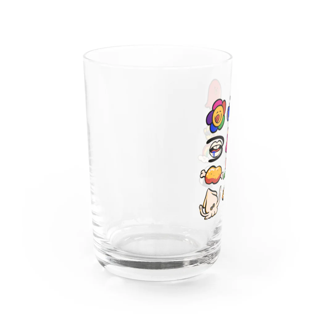 愉快レトロ雑貨屋★39太郎のレトロポップ39太郎・絵文字【ふちどりしてる】 Water Glass :left
