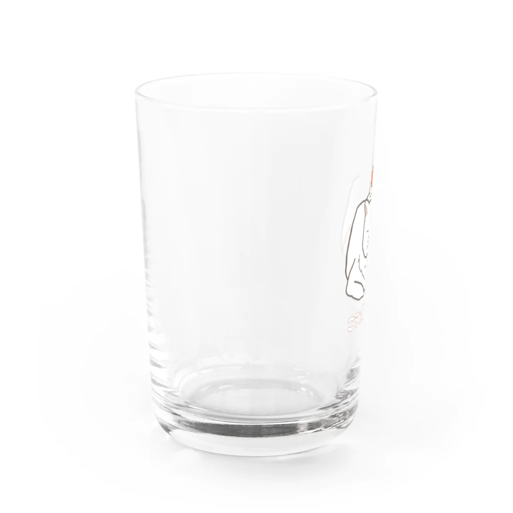 まるのねこみせのぽっちゃりしろさん　こうばこけーき Water Glass :left