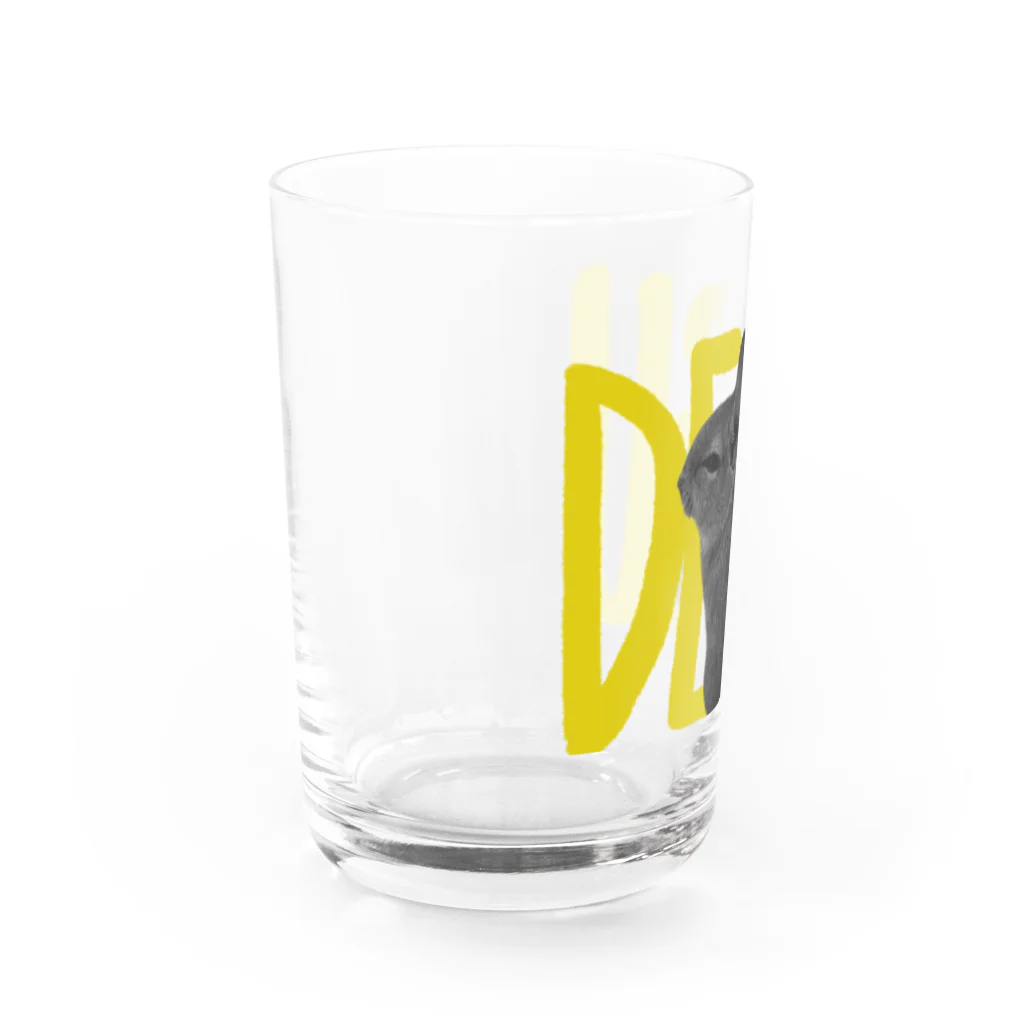 rururuのDEGUロゴ［ｲｴﾛｰ系］ Water Glass :left