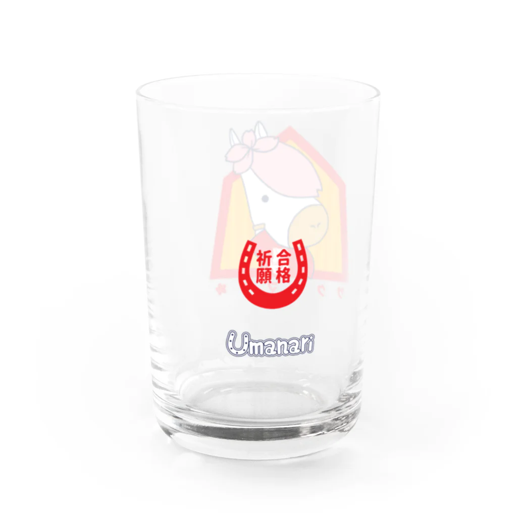 桜の左馬・うまナリSHOPの【桜満開】合格祈願☆左馬のうまナリ Water Glass :left