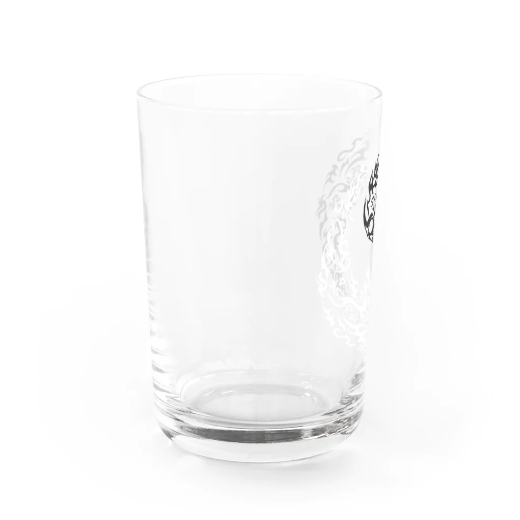 Ａ’ｚｗｏｒｋＳの合わせ二つ髑髏 黒白（オリジナル家紋シリーズ） Water Glass :left