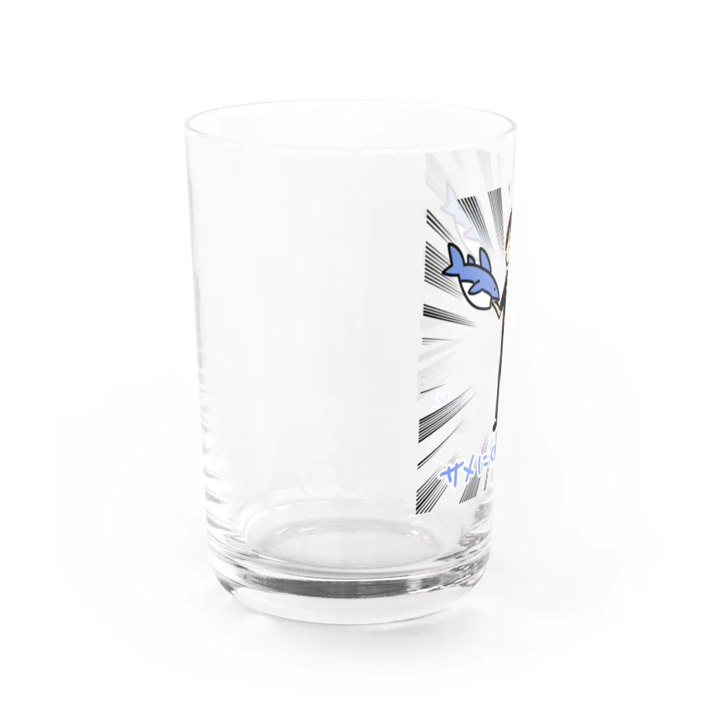 ねむねみゅーじあむ😪のサメにくわれたひと Water Glass :left