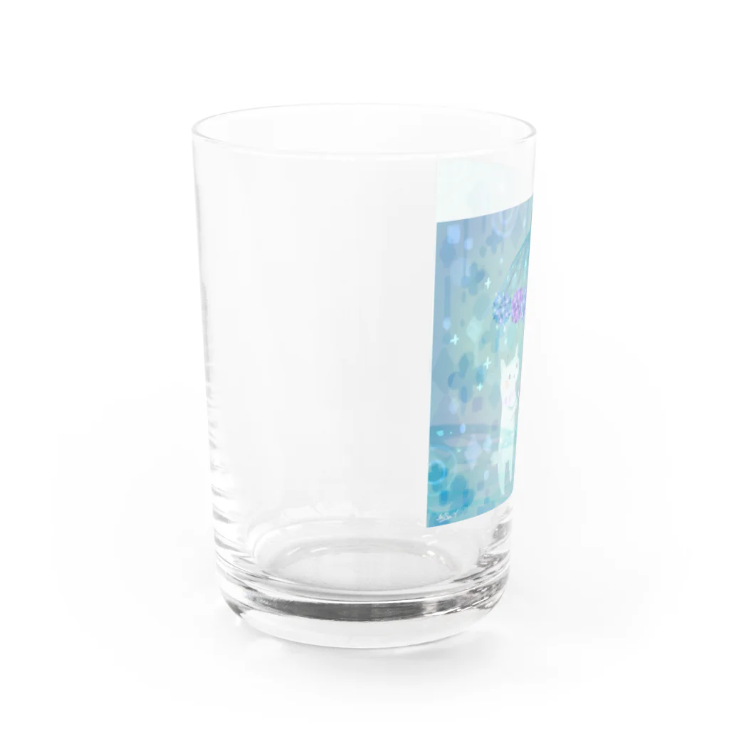 ショップの相合い傘の白い生き物 Water Glass :left