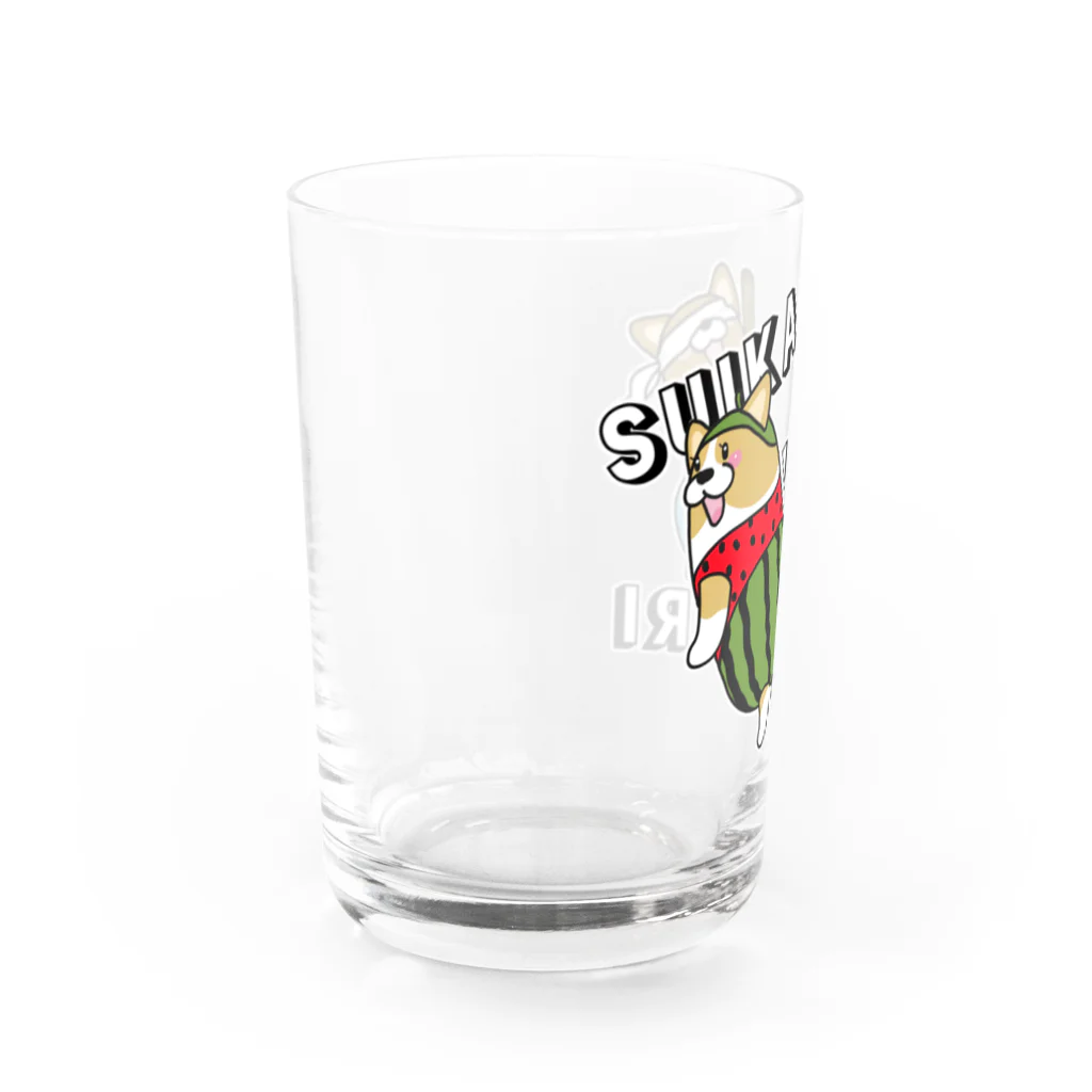 5corgisのスイカ割りコーギー Water Glass :left