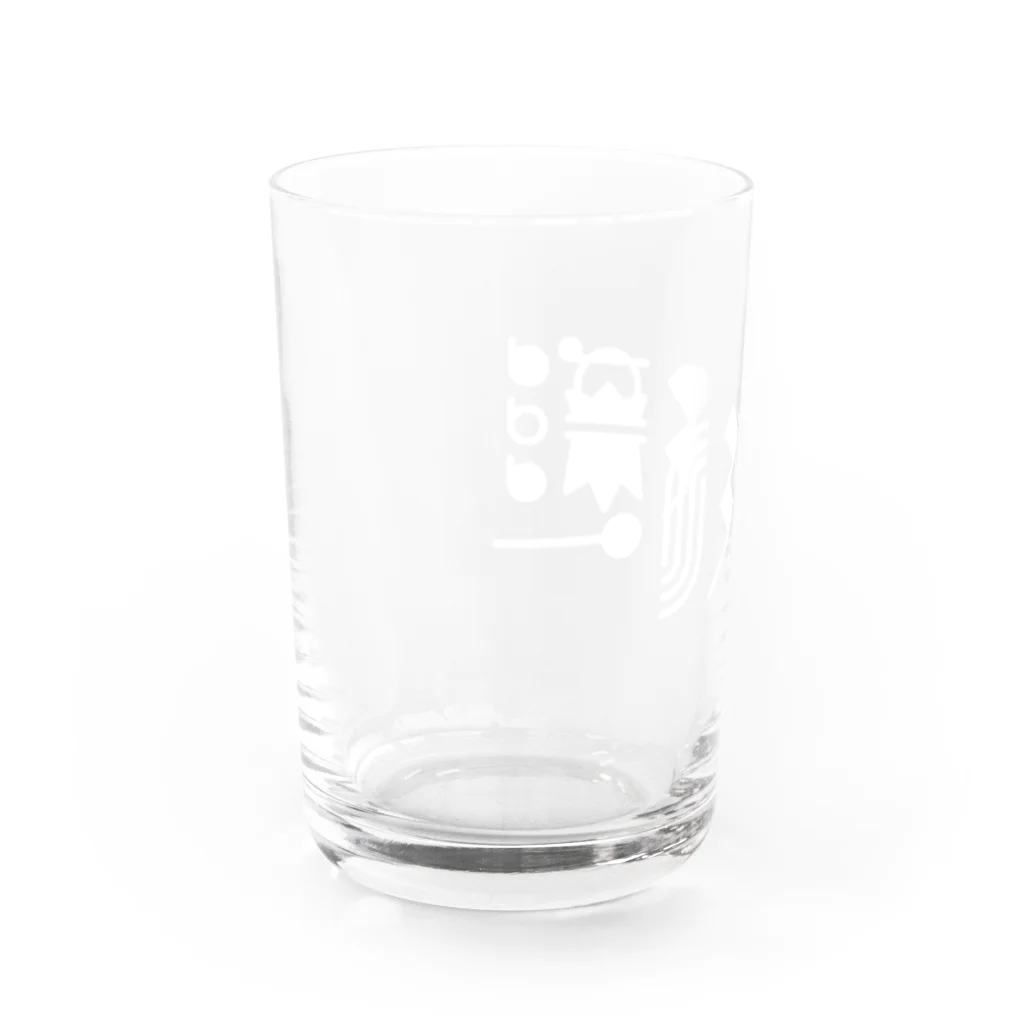 🤍一ノ瀬 彩 🐇⸒⸒ suzuri支店🤍の猫獄山コラボLOGO_白【©まー様】 Water Glass :left