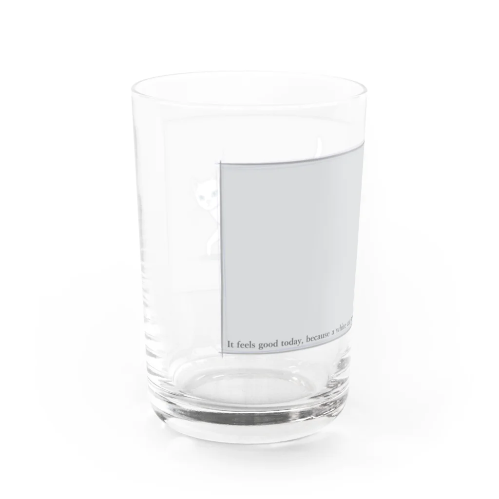 ハナイとトンの猫が目の前を横切った（白猫） Water Glass :left