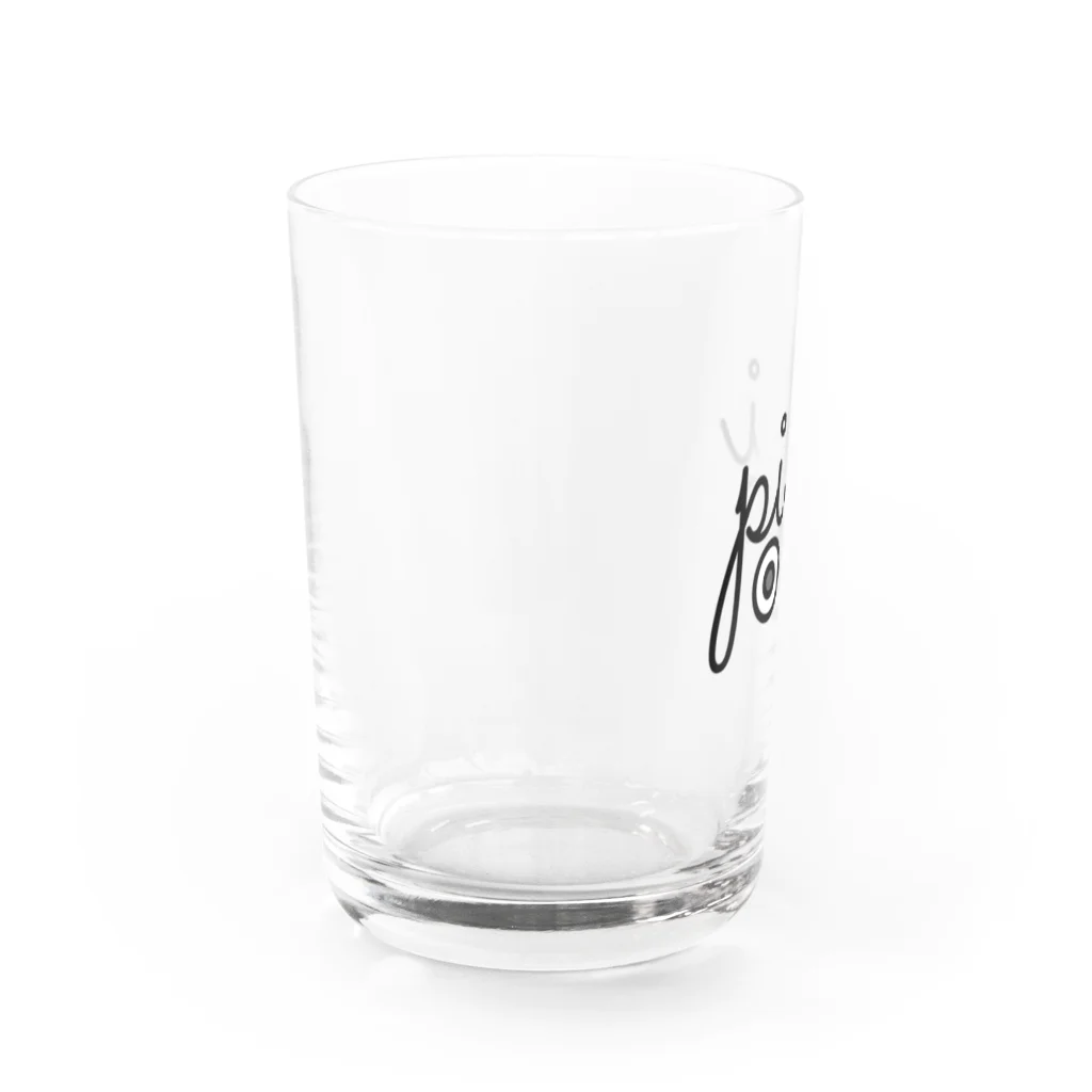 もこもこイエティのぴういロゴデザイン Water Glass :left