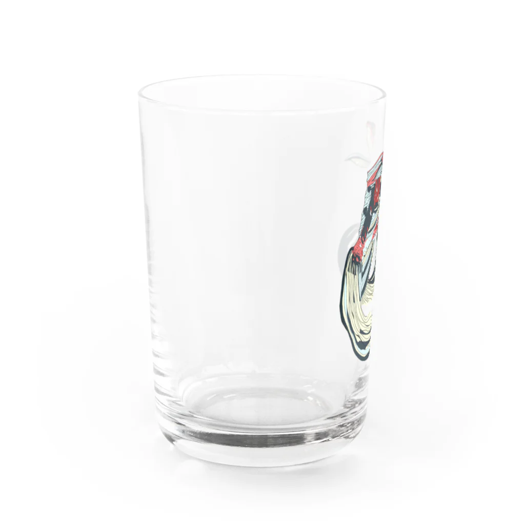 恒福水路の朱文金グラス Water Glass :left