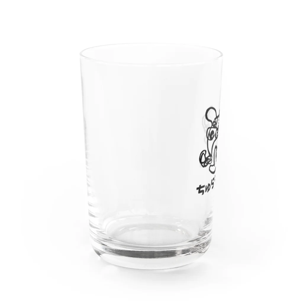 ちゅらデータのちゅら太郎（黒ロゴ） Water Glass :left